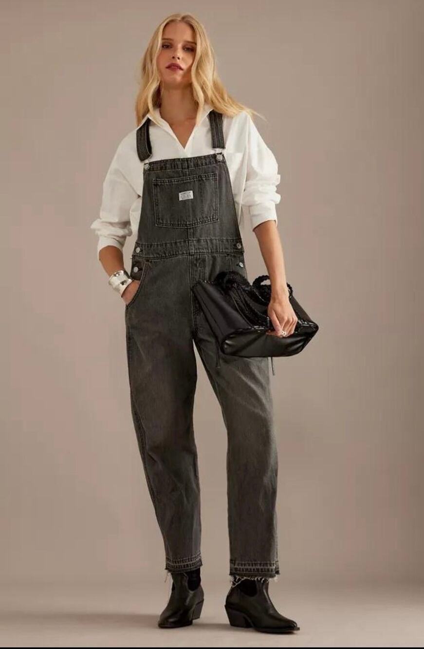 Levi’s Vintage Denim Overalls Grey Dark Wash XS